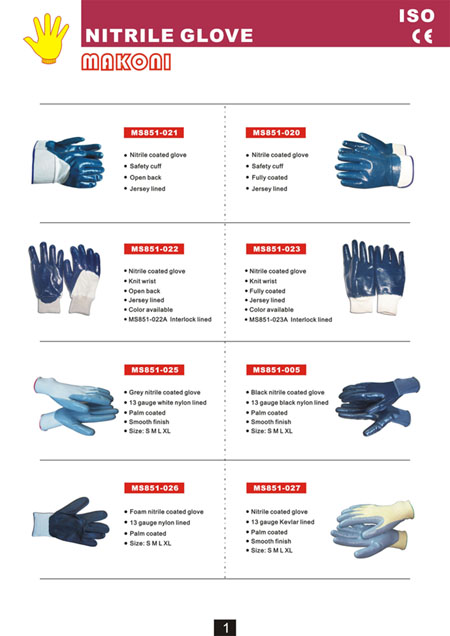 nitrile coated glove