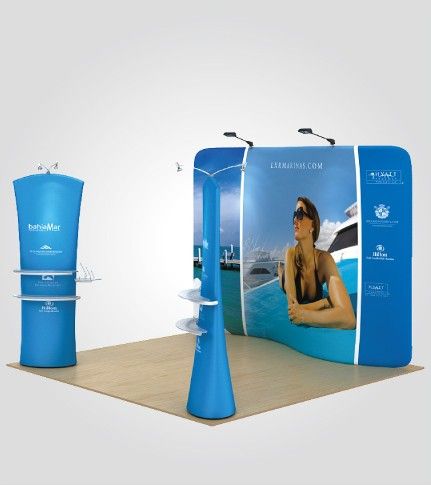 8ft waveline trade show display