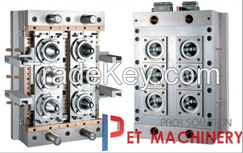 Wide neck PET preform mould