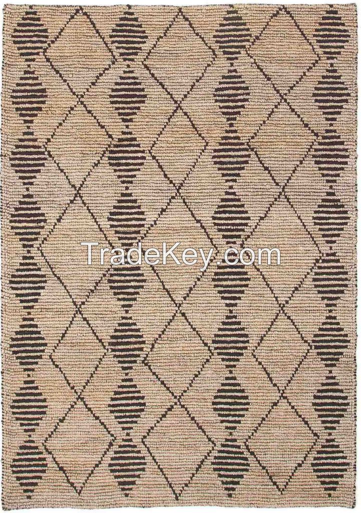 Semi Bleach Hand Woven Jute Loop Rugs & Carpets