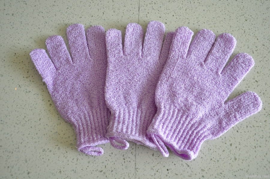 Exfoliating gloves/ exfoliating bath glove/nylon bath glove/ spa glove