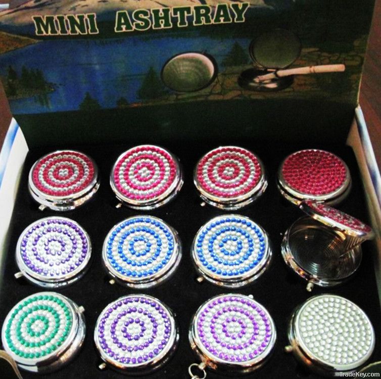 Mini Pocket Ashtray / Portable Ashtray / Metal Round Ashtray