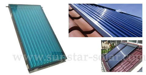 flat solar collector with glass surface