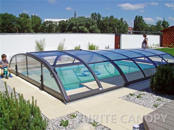 Clear Polycarbonate &amp;amp; Aluminum Swimming Pool Cover, Vertical Retractable Swimming Pool Cover with Aluminium Alloy Frame