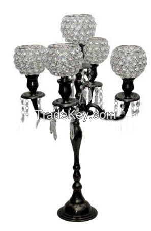 crystal ball candelabra candle holder 