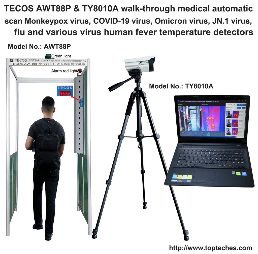 Medical walk-through Scan Flu, COVID-19, Monkeypox, Omicron virus and various virus human fever detector - ModelAWT88P