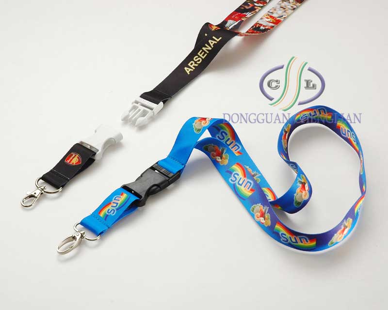 Double faces heat transferring lanyard