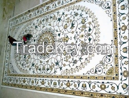 Marble water jet flooring