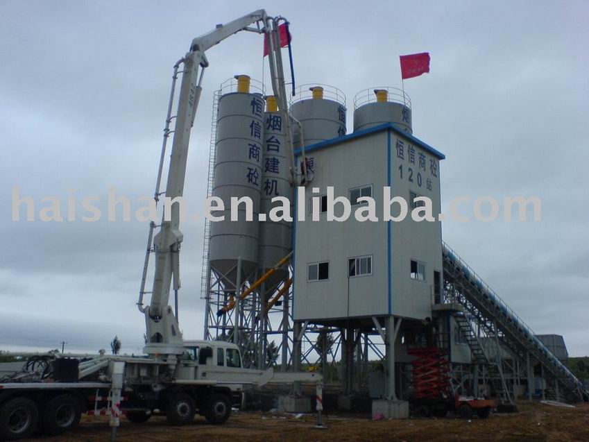 HZS120 concrete mixing plant