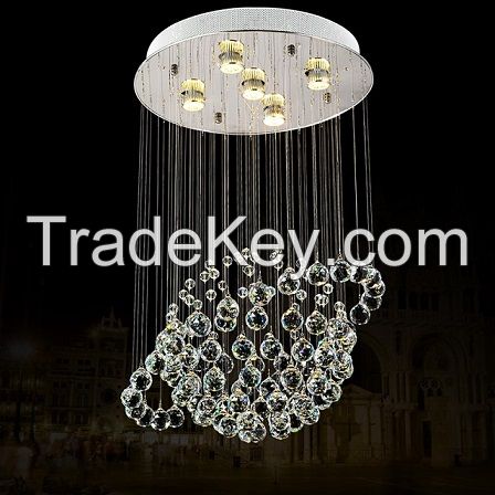 Made in China Globe Shape Crystal Chandelier LED Pendant Lamp 6005-5