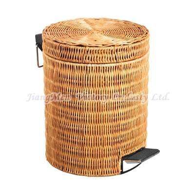 Rattan waste bin