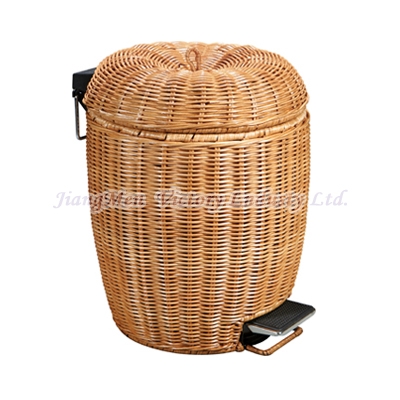 rattan applie-liked waste bin