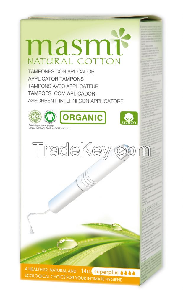 Organic and Natural Cotton Cardboard Applicator Tampons