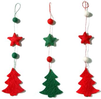 wool tree garland