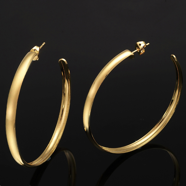 E119 -  23 Ct Gold Layered Ladies Hoop Earrings