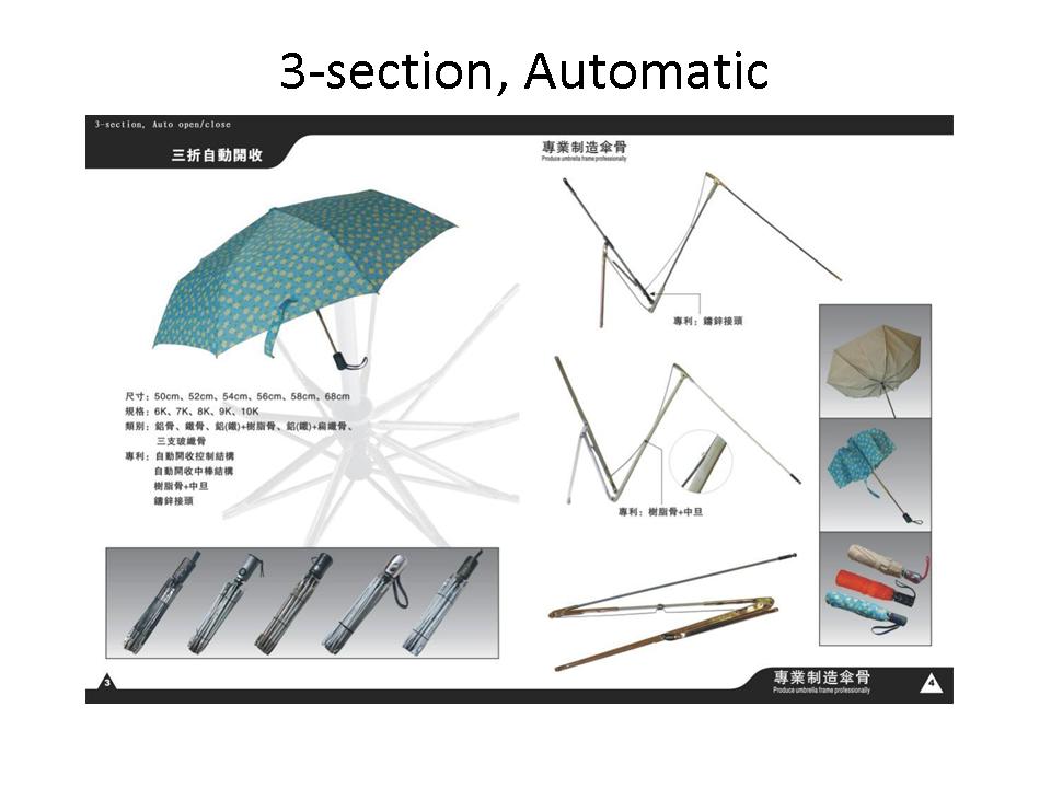 3 section automatic umbrella