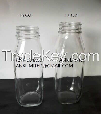 Square Glass Bottle 17oz
