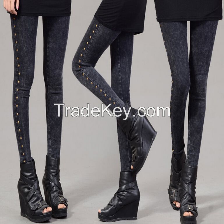 Fashion design Cheap Skull pattern summer jeans legging