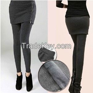 Custom made cheap Zipped Winter warm legging with skirt