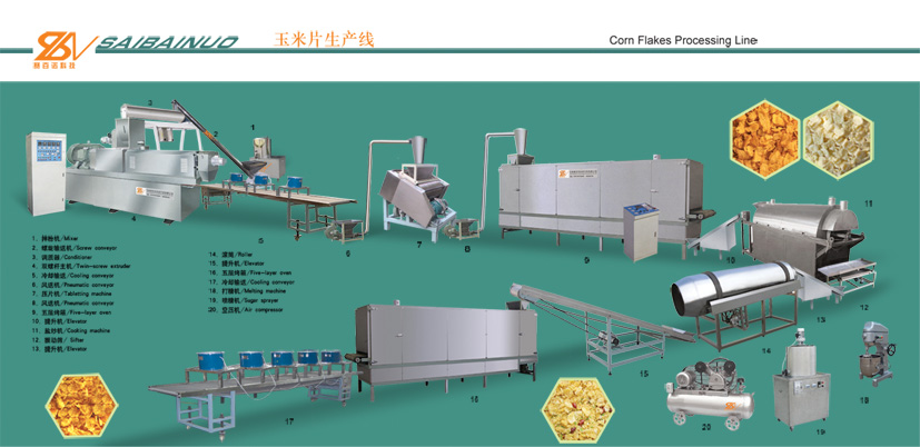 Corn flakes processing line