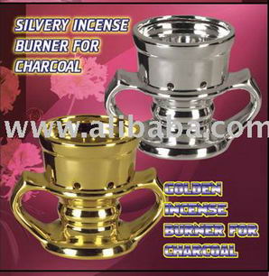 INCENSE BURNER CHARCOAL GOLDEN SILVER