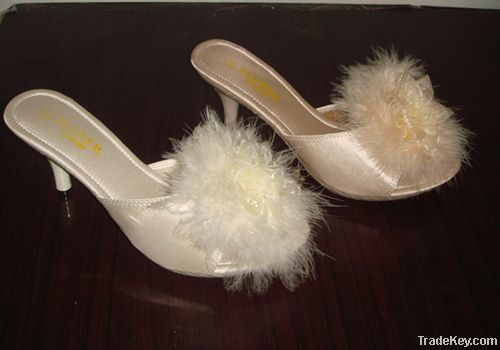 2011 feather bridal shoes  ivory bridal shoes  lady evening shoes