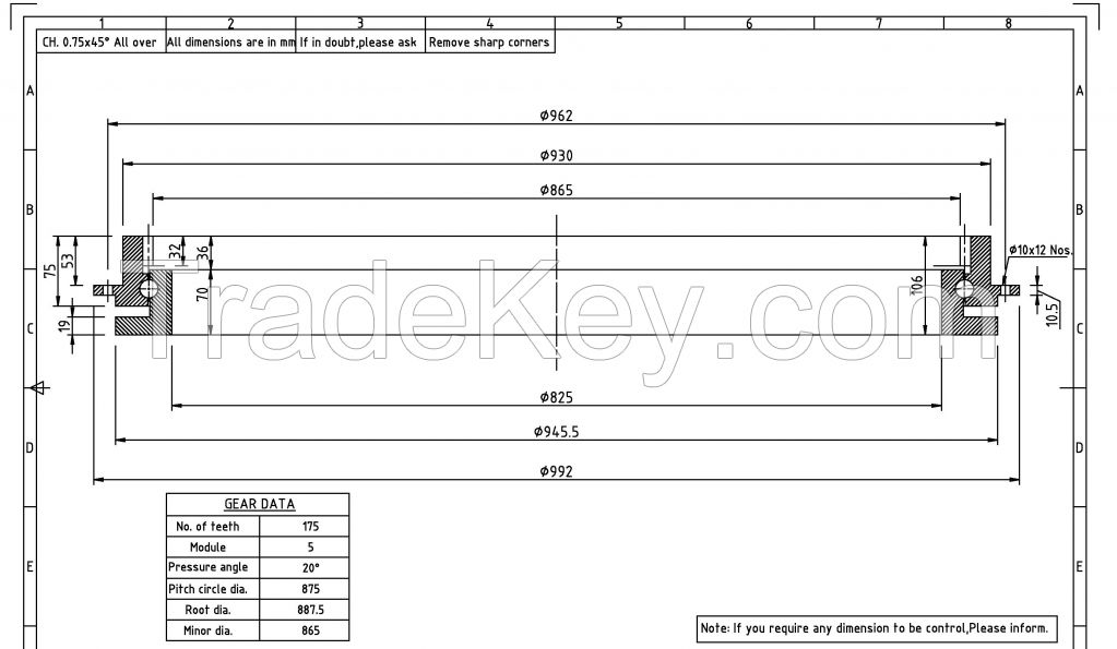 Slew Ring Bearing Armored Vehicle Roof Turret Application & Wind Turbine,Excavator