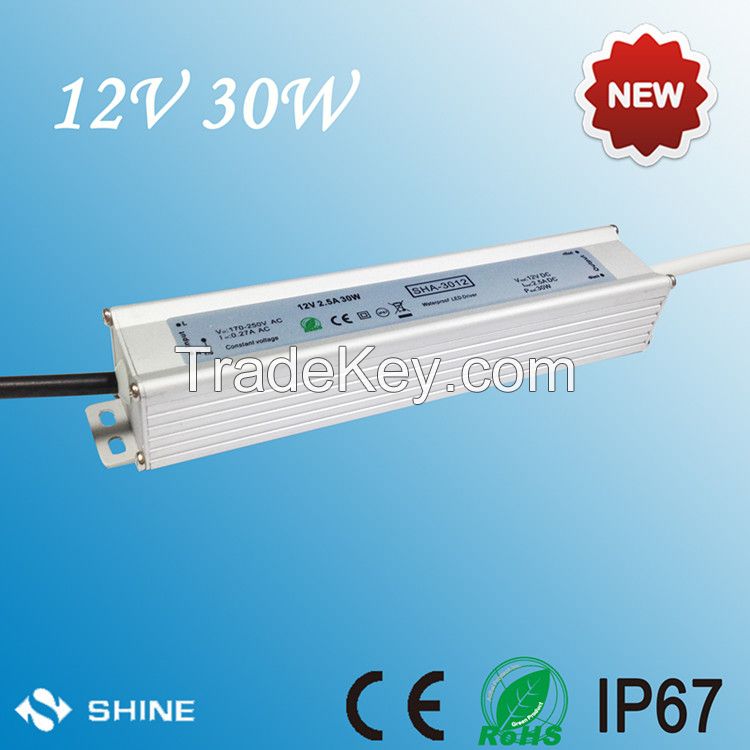 12v 30w IP67 waterproof CE RoHS LED power supply/ LED driver/ transformer