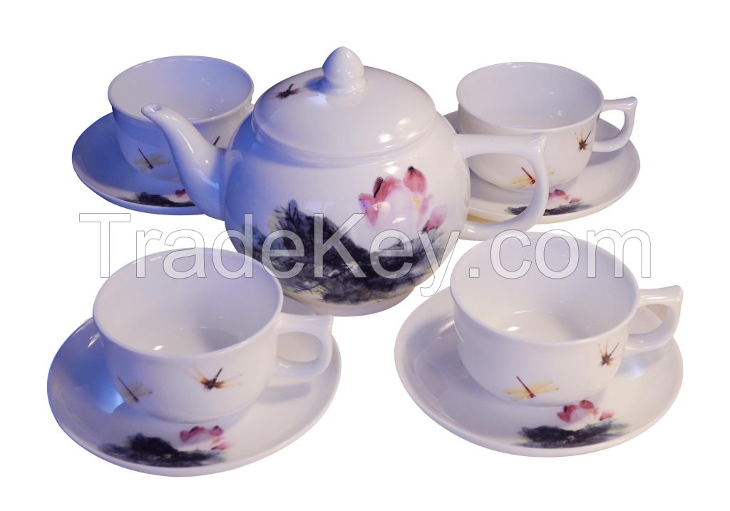 Fine bone china, bone porcelain Chinese teapot sets manufacturer, teapot, cup set