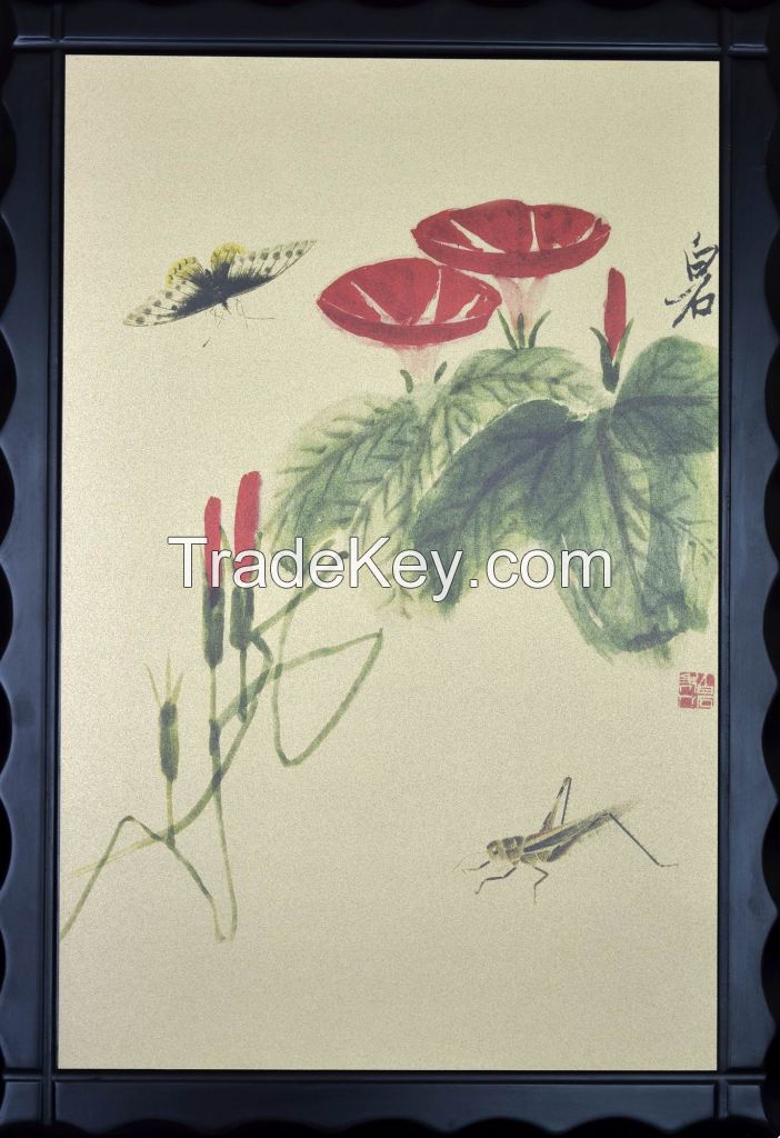 Gold leaf or gold foil Chinese painting, support customized chinese paintings on gold leaf