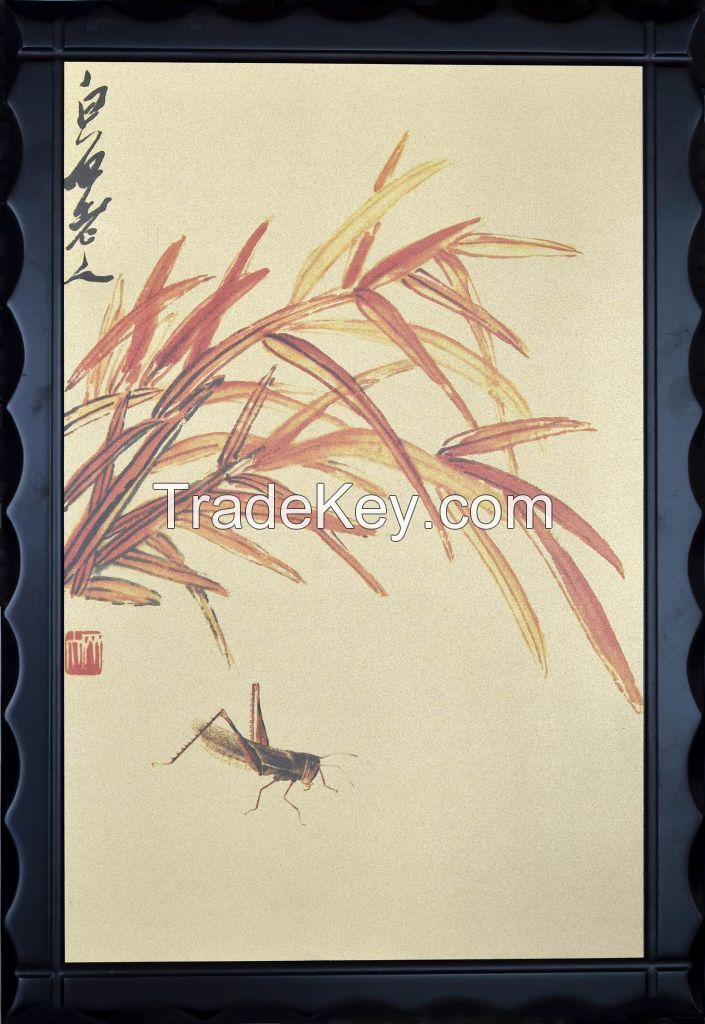 Gold leaf or gold foil Chinese painting, support customized chinese paintings on gold leaf