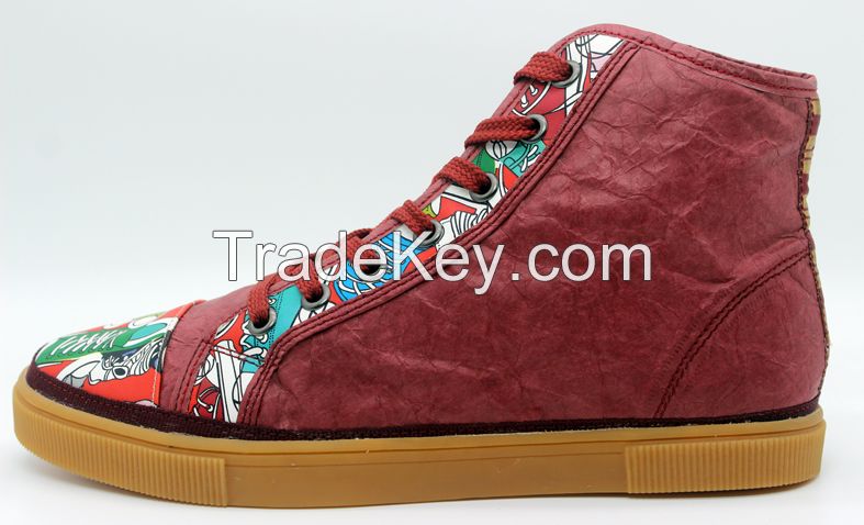 Men's Casual shoes High cutted Fashion shoes in burgundy color