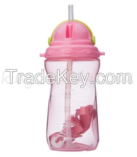 350ml Baby Straw Water Bottle , Wide mouth and Soft Straw