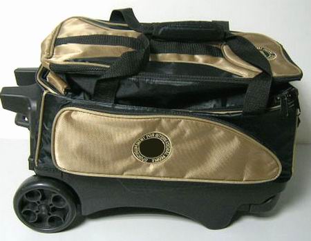 Two ball bowling bag with 5"pu wheels