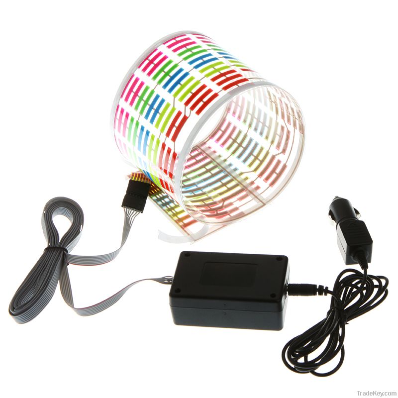 45x11cm Car Sticker Sound Music Activated Colorful LED Flash Light Equ