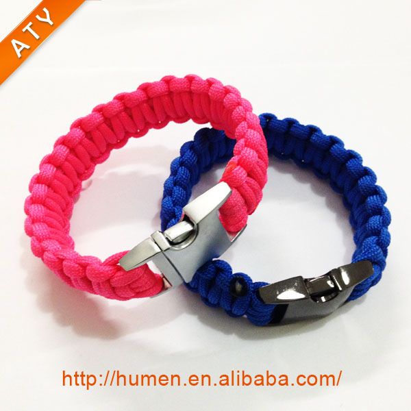 Survival Bracelet With Adjustable Stainless Steel D Shackle