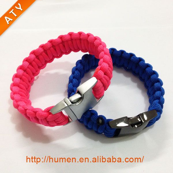 Survival Bracelet With Adjustable Stainless Steel D Shackle