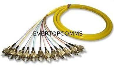 12 Cores FC/PC Bunch/Break out Fiber Optic Pigtail Single Mode With High Temperature Stability