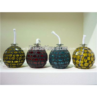 Mosaic Glass Oil Lamp