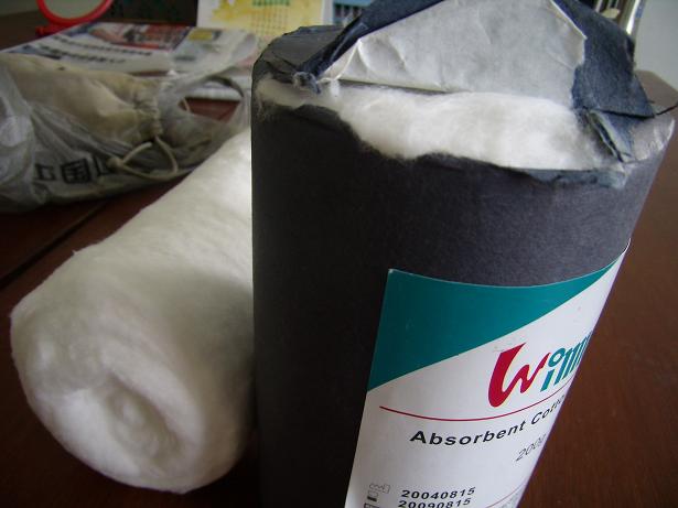 Absorbent cotton wool