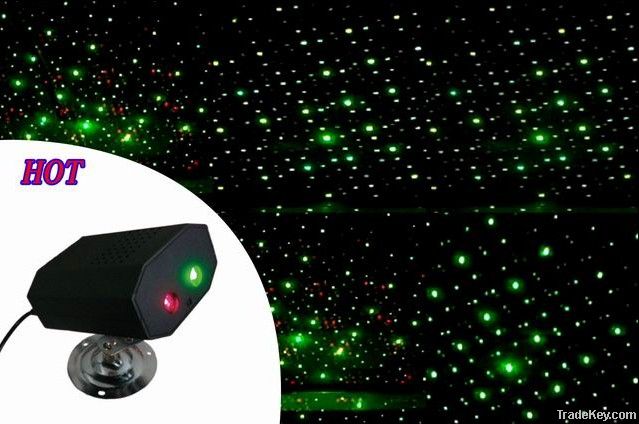 STAR patterns/sound active/remote control/plastic box mini laser light