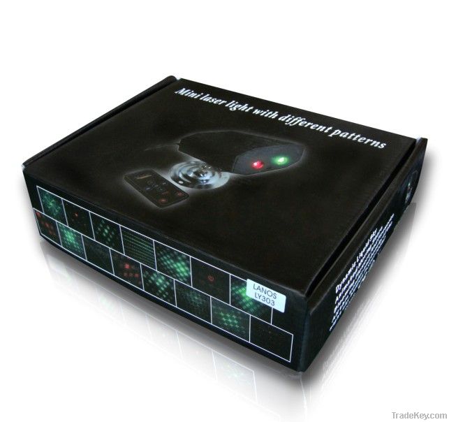 STAR patterns/sound active/remote control/plastic box mini laser light