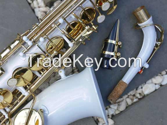 BEAUTIFUL WHITE LACQUER ALTO SAXOPHONE