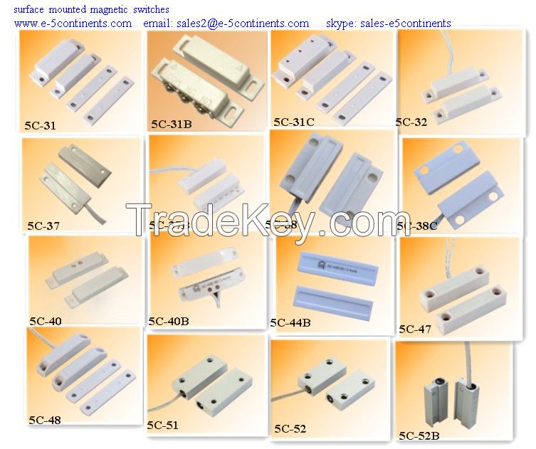 surface mounted magnetic switch sensors for alarm system