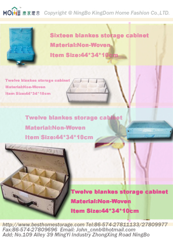 Twelve blankes storage cabinet