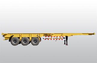 Skeletal container semi-trailer