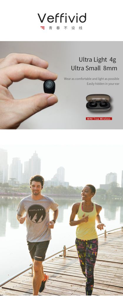 Veffivid Mini Bluetooth Wireless Earphone without light flash