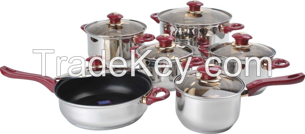 12pcs stainless steel cookware set