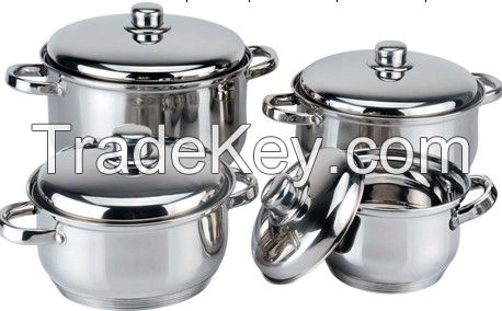 STAINLESS STEEL CASSEROLE POT COOKWARE SET