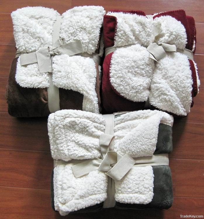 Microfiber lamb home blanket